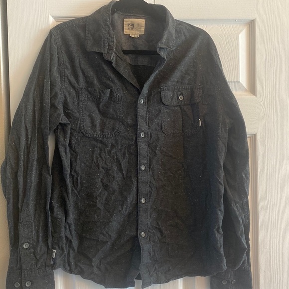Reef gray button front long sleeve speckled size L‎ - Picture 1 of 4